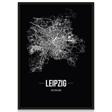 Poster Leipzig mit Straßenplan