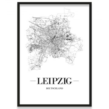 Poster Leipzig Rahmen Stadtplan