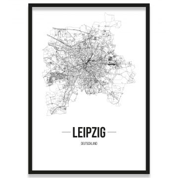 Leipzig Stadtposter mit Bilderrahmen