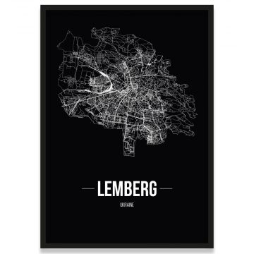 Stadtposter Lemberg mit Bilderrahmen