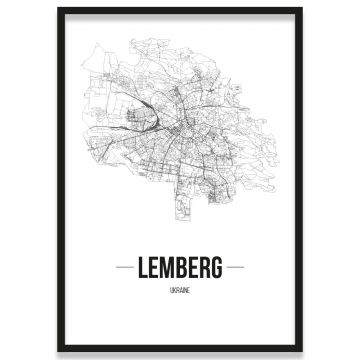 Stadtposter Lemberg mit Rahmen