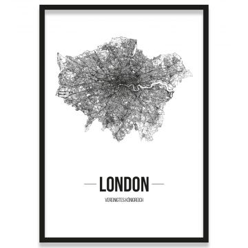 Poster London Straßennetz