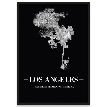 Poster Los Angeles mit Straßenplan