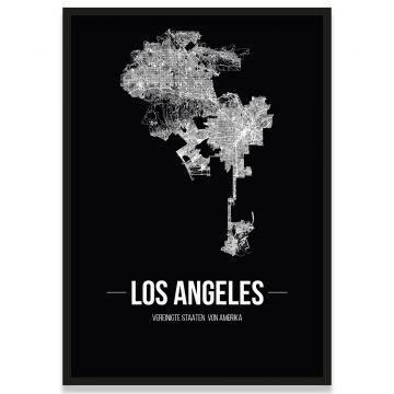 Poster Los Angeles mit Stadtnetz
