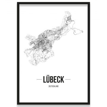 Poster Lübeck mit Bilderrahmen
