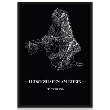 Poster Ludwigshafen am Rhein Stadtplan