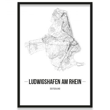 Poster Ludwigshafen am Rhein mit Rahmen