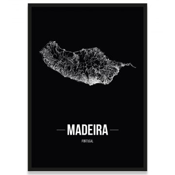 Poster Madeira Straßennetz