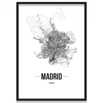Poster Madrid mit Rahmen