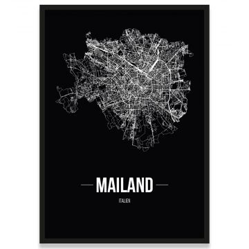 Mailand Poster mit Straßennetz