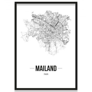Poster Mailand Straßennetz