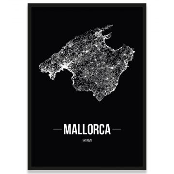 Mallorca Poster mit Stadtnetz
