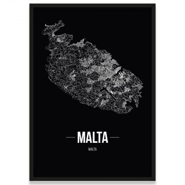 Malta Poster mit Stadtplan
