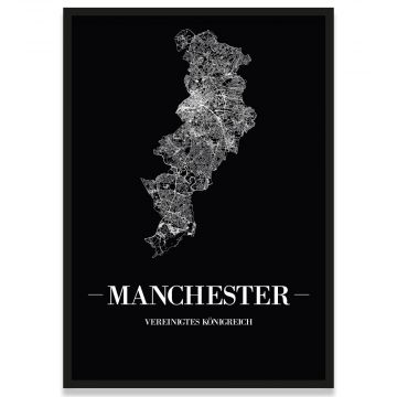 Manchester Poster mit Rahmen