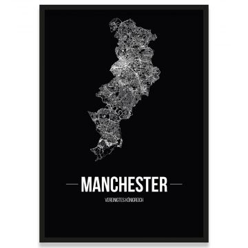 Manchester Poster mit Stadtplan