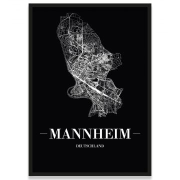 Poster Mannheim mit Stadtplan