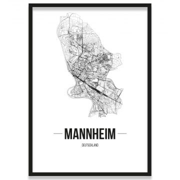 Stadtposter Mannheim mit Rahmen