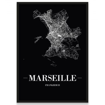 Stadtposter Marseille Stadtplan