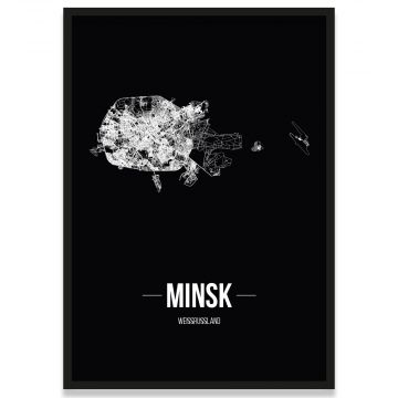 Stadtposter Minsk mit Stadtplan
