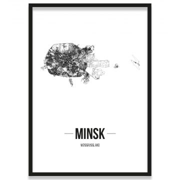 Stadtposter Minsk mit Rahmen
