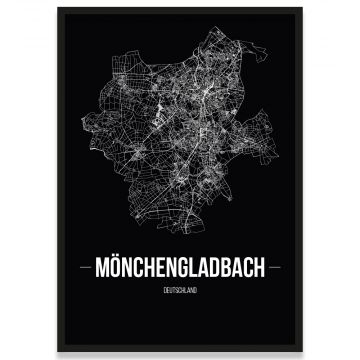 Stadtposter Mönchengladbach mit Stadtplan