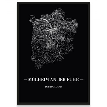 Poster Mühlheim an der Ruhr Straßenplan