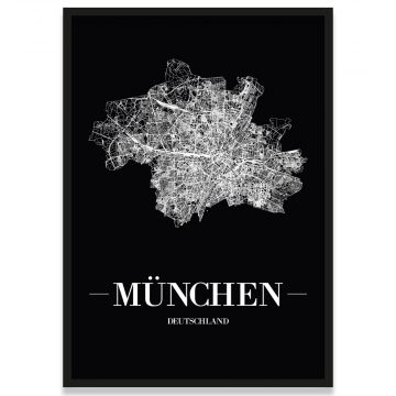 Poster München mit Straßennetz