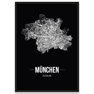 gerahmtes Poster mit Straßennetz