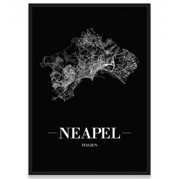 Neapel Poster mit Straßennetz