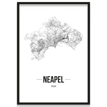 Stadtposter Neapel mit Bilderrahmen