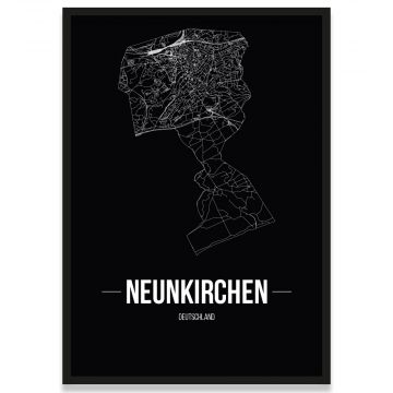 Stadtposter Neunkirchen mit Straßennetz