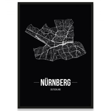 Stadtposter Nürnberg Straßennetz
