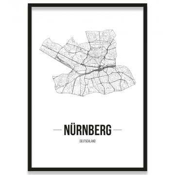 Stadtposter Nürnberg Straßennetz