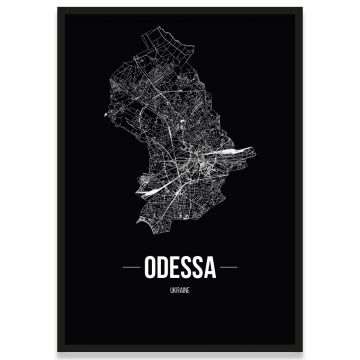 Odessa Stadtposter mit Stadtplan