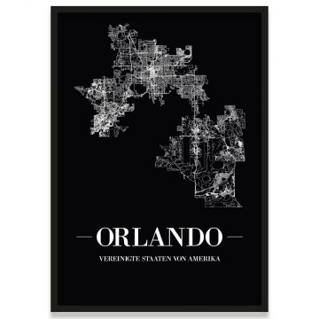 Stadtposter Orlando mit Bilderrahmen