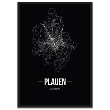 Plauen Poster mit Stadtplan