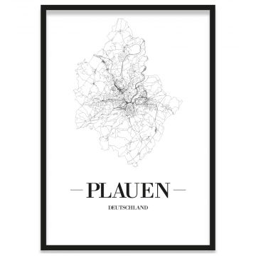 Stadtposter Plauen mit Rahmen