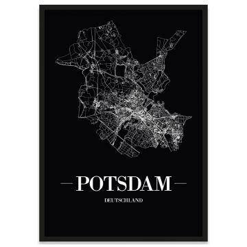 gerahmtes Poster Potsdam mit Straßennetz