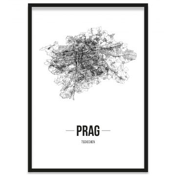 Stadtposter Prag Straßennetz