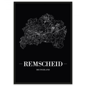Stadtposter Remscheid mit Straßennetz