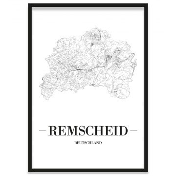 gerahmtes Stadtposter Remscheid