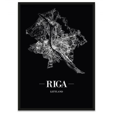 Stadtposter Riga Bilderrahmen