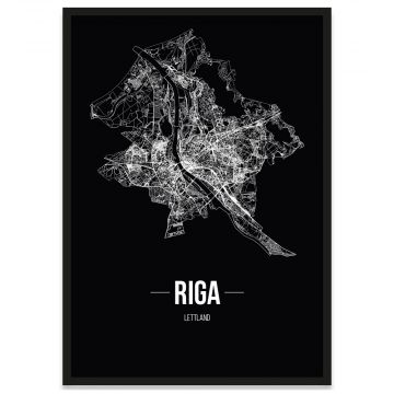 Stadtposter Riga Straßennetz