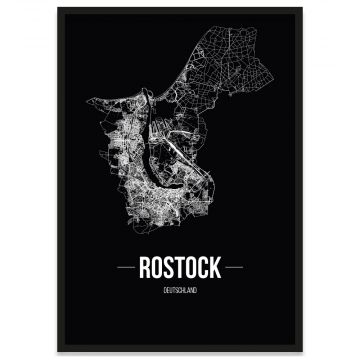 Rostock Stadtplan Poster Straßennetz