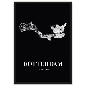 gerahmtes Poster mit Straßennetz