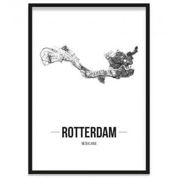 gerahmtes Stadtposter Rotterdam