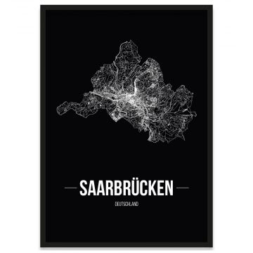 Saarbrücken Poster mit Straßenplan