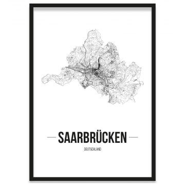 Stadtposter Saarbrücken mit Bilderrahmen