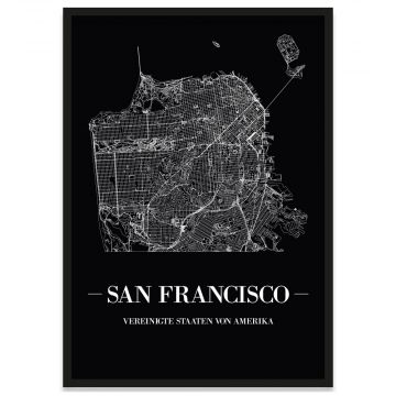 San Francisco Poster mit Stadtnetz
