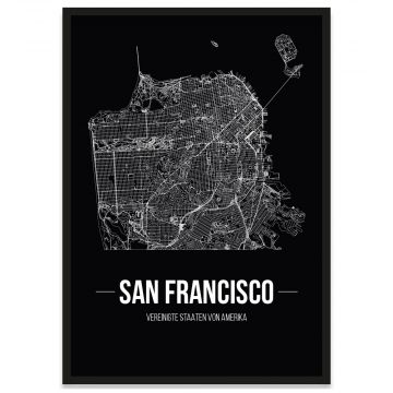 San Francisco Poster mit Straßenplan